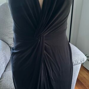 Rolla Coster Black Ruched faux-Wrap Cocktail Dress